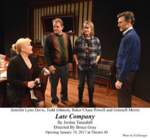 Late Company at Theatre 40 - Jennifer Lynn Davis, Todd Johnson, Baker Chase Powell and Grinnell Morris