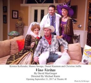 Vino Veritas at Theatre 40 - Kirsten Kollender, Shawn Savage, Daniel Kaemon and Christine Joëlle