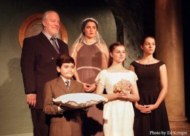 The Last Wife at Theatre 40 - David Hunt Stafford, Andrew Grigorian, Olivia Saccomanno, Lily Daugherty and Nathalie Rudolph